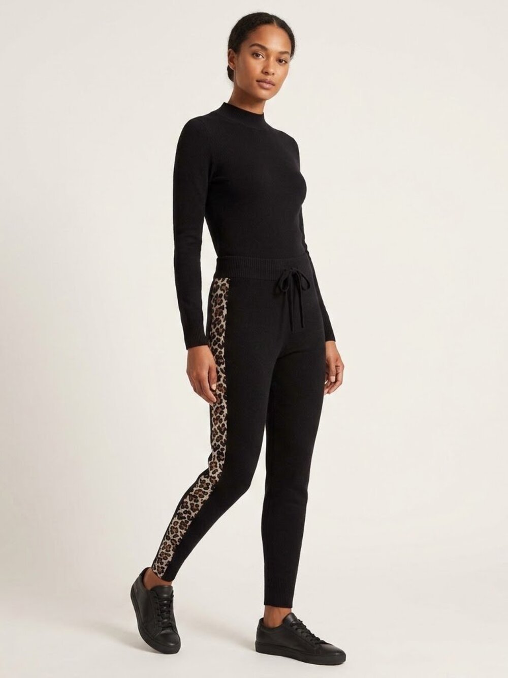 Leopard Print Black Joggers